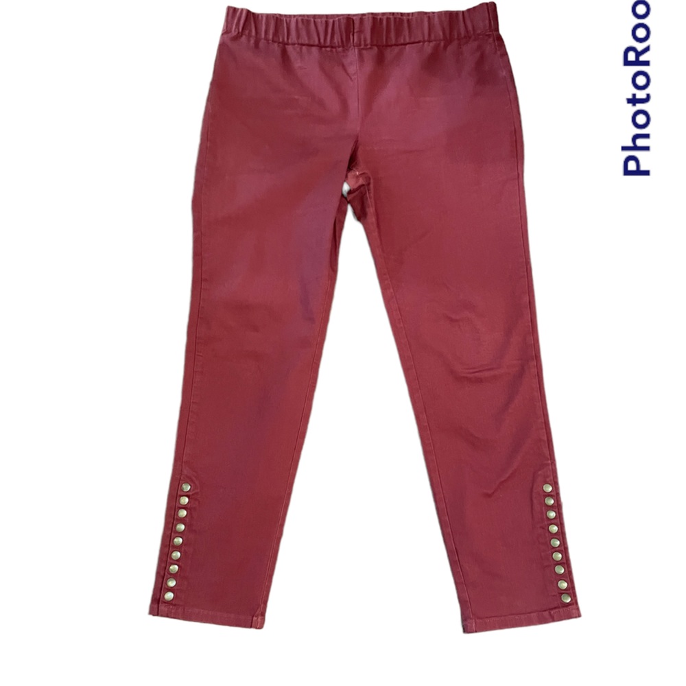 Soft Surroundings Metro Jeggings Burgundy Denim Pull On size large tall